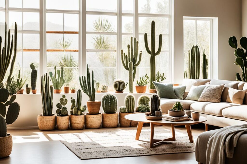 cactos de interior iluminação adequada